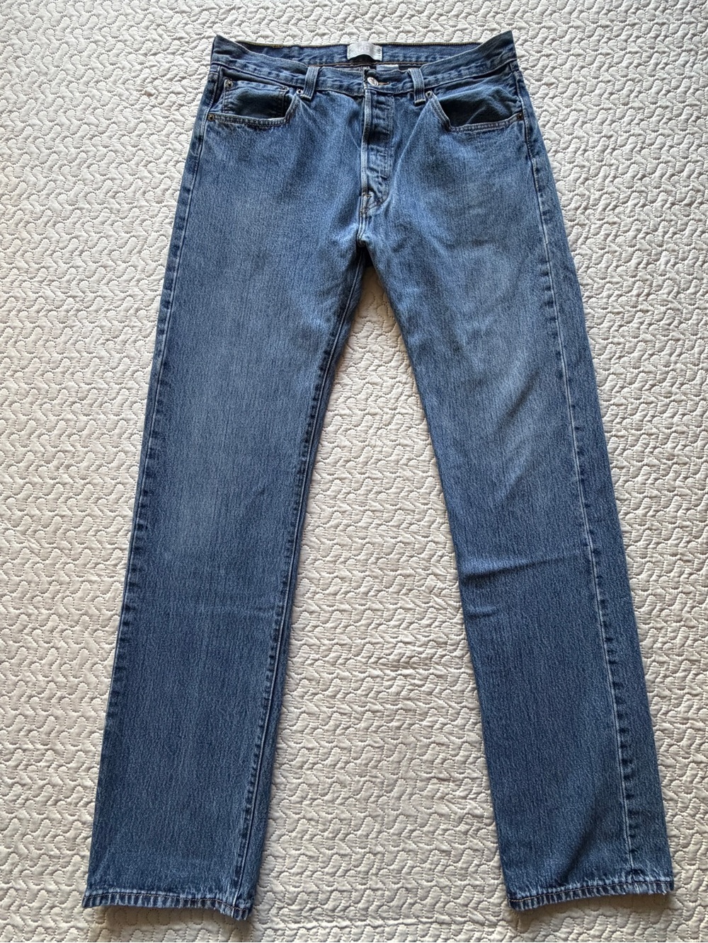 Levi’s 501 Original Fit Jeans Men’s 34x36 Medium Wash Blue Button Fly Denim